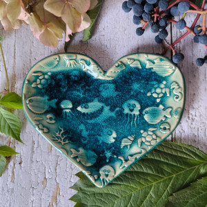 MORZE - Serduszko ceramiczne turkus