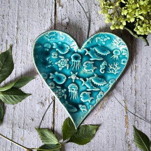 MORZE - turkusowe serduszko ceramiczne