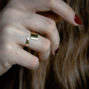 Mosiężny minimalistyczny pierścionek