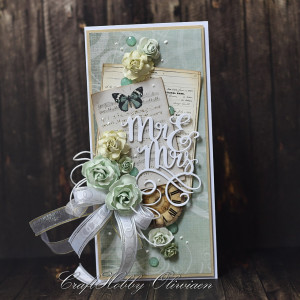 Mr & Mrs - kartka ślubna z motylem