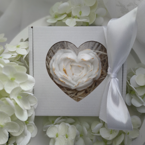 Mydełko serce biały bez