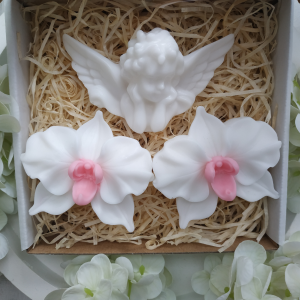 Mydlany flowerbox z aniołkiem