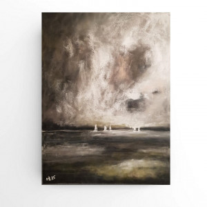 Na morzu-  24 /18 cm rysunek - pastelami suchymi.