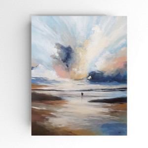 Na plaży-obraz akrylowy 60/50 cm.