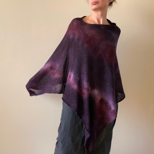 Narzutka bawełniana bakłażan&burgund