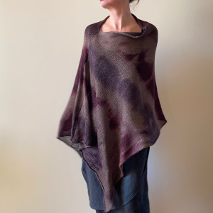 Narzutka bawełniana bakłażan&burgund&brąz