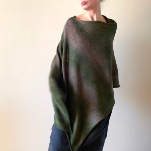 Narzutka bawełniana khaki&brąz