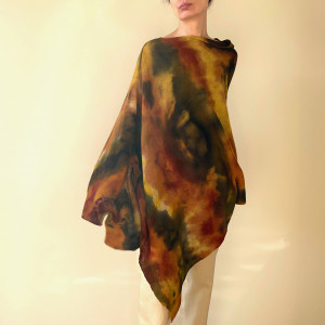 Narzutka z wełny merino w brązach