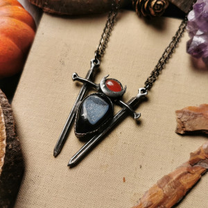 Naszyjnik agat z druzą