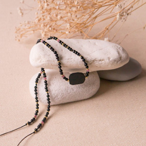 Naszyjnik amulet OCHRONNY onyks, czarny turmalin