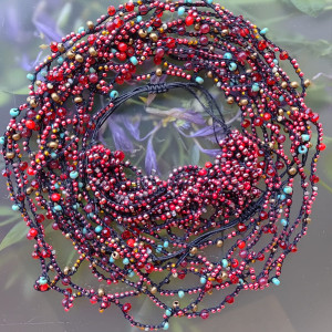 Naszyjnik Bransoletka Mix Czerwieni i Czerni