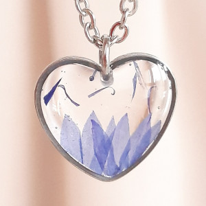 Naszyjnik Chabrowe Serce mini