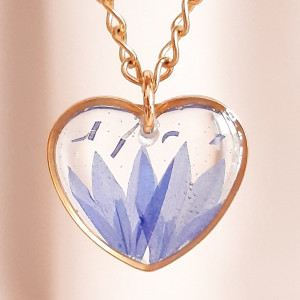 Naszyjnik Chabrowe Serce minii