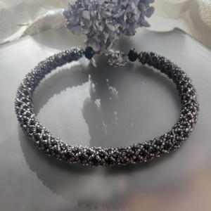 Naszyjnik Czarny Królewski Splot2