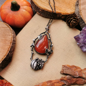 Naszyjnik dynia z karneolem