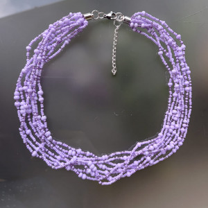 Naszyjnik Fioletowe Koraliki