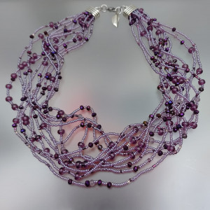 Naszyjnik Fioletowe Kryształki 2