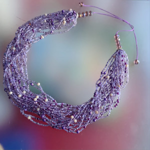 Naszyjnik Fioletowy Z Koralików 2