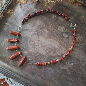 Naszyjnik jaspis ceglasty