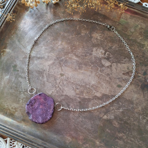 Naszyjnik jaspis lazurowe wybrzeże fioletowy