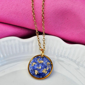 Naszyjnik kółeczko z chabrem