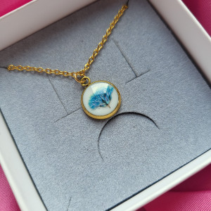 Naszyjnik kółeczko z turkusową gipsówką