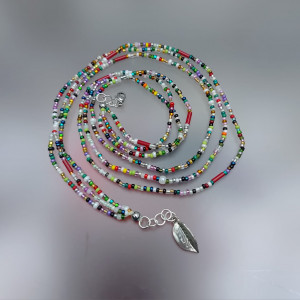 Naszyjnik Koraliki Kolorowy Minimalizm