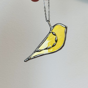 Naszyjnik Łańcuszek ze szklaną zawieszką "Ptak" Wisior