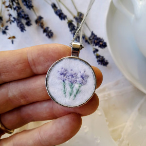Naszyjnik Lawendowy poranek okrągły mały