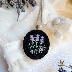 Naszyjnik Lawendowy wieczór owalny duży 3