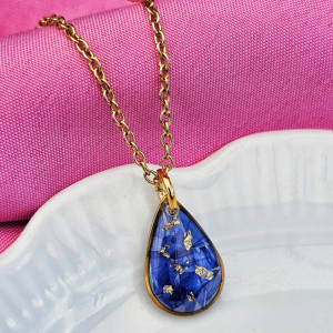 Naszyjnik łezka z chabrem