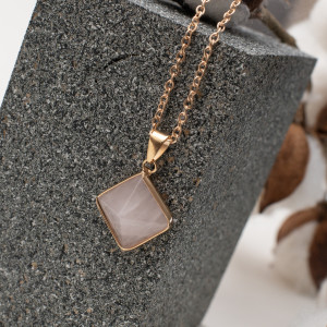 NASZYJNIK "LYSANDRA" - KWARC RÓŻOWY - ENERGIA WZRASTAJĄCEJ MIŁOŚCI