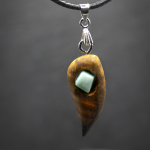 Naszyjnik - octowiec i amazonit mahoniowy, Jewellery, wisiorek,