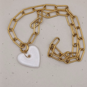 NASZYJNIK PERŁOWE SERCE