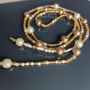 Naszyjnik Perły Szklane Długie