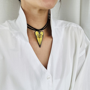 Naszyjnik szklany Wisiorek  Amulet "Oko"  Witraż / Dostępne kolory