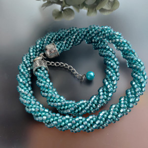 Naszyjnik Sznur Krótki Turkus