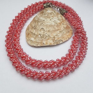 Naszyjnik Twisted Crystal Red 1286