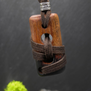 Naszyjnik - Walaba drewno - premium, pirografia, wood, wisiorek