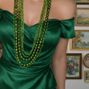 Naszyjnik Wielowarstwowy „Green Glamour”