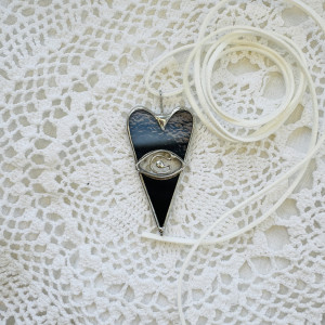 Naszyjnik Wisior szklany  Amulet "Trzecie oko" Witraż w stylu Tiffany