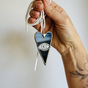 Naszyjnik Wisior szklany  Amulet Trzecie oko Witraż w stylu Tiffany