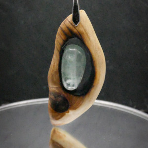 Naszyjnik Wisiorek wiąz i chalcedon- premium, jewellery, wood