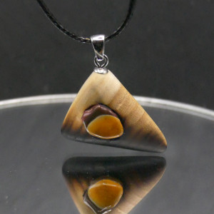 Naszyjnik Wisiorek „wiąz i mokait"- premium, jewellery, wood