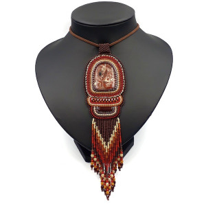 naszyjnik z jaspisem czerwonym #518