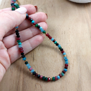 Naszyjnik z kamieni - agat kolorowy