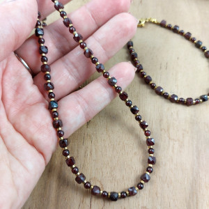Naszyjnik z kamieni - granat 4