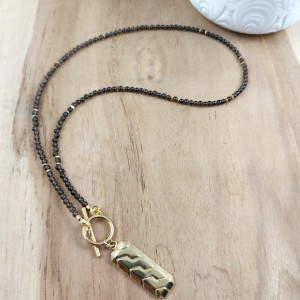 Naszyjnik z kamieni - kwarc dymny