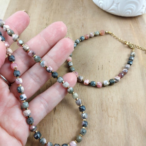 Naszyjnik z kamieni - rodochrozyt 2