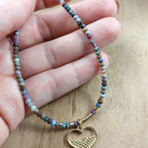 Naszyjnik z kamieni - rubin i szafir 1